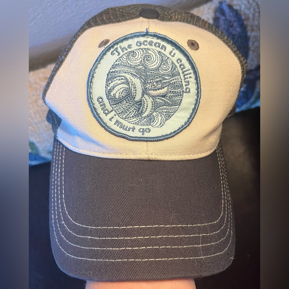 Salmon Sisters “The ocean is calling and I must go” adult Trucker Hat (Alaska)